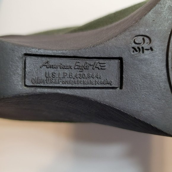 American Eagle Wedge Shoes, Women 6.5, Green Suede w/Buckle, 3" Wedge, EUC - Picture 10 of 13